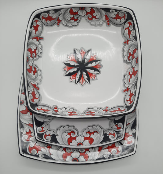 Posto tavola Decoro Rosso Nero