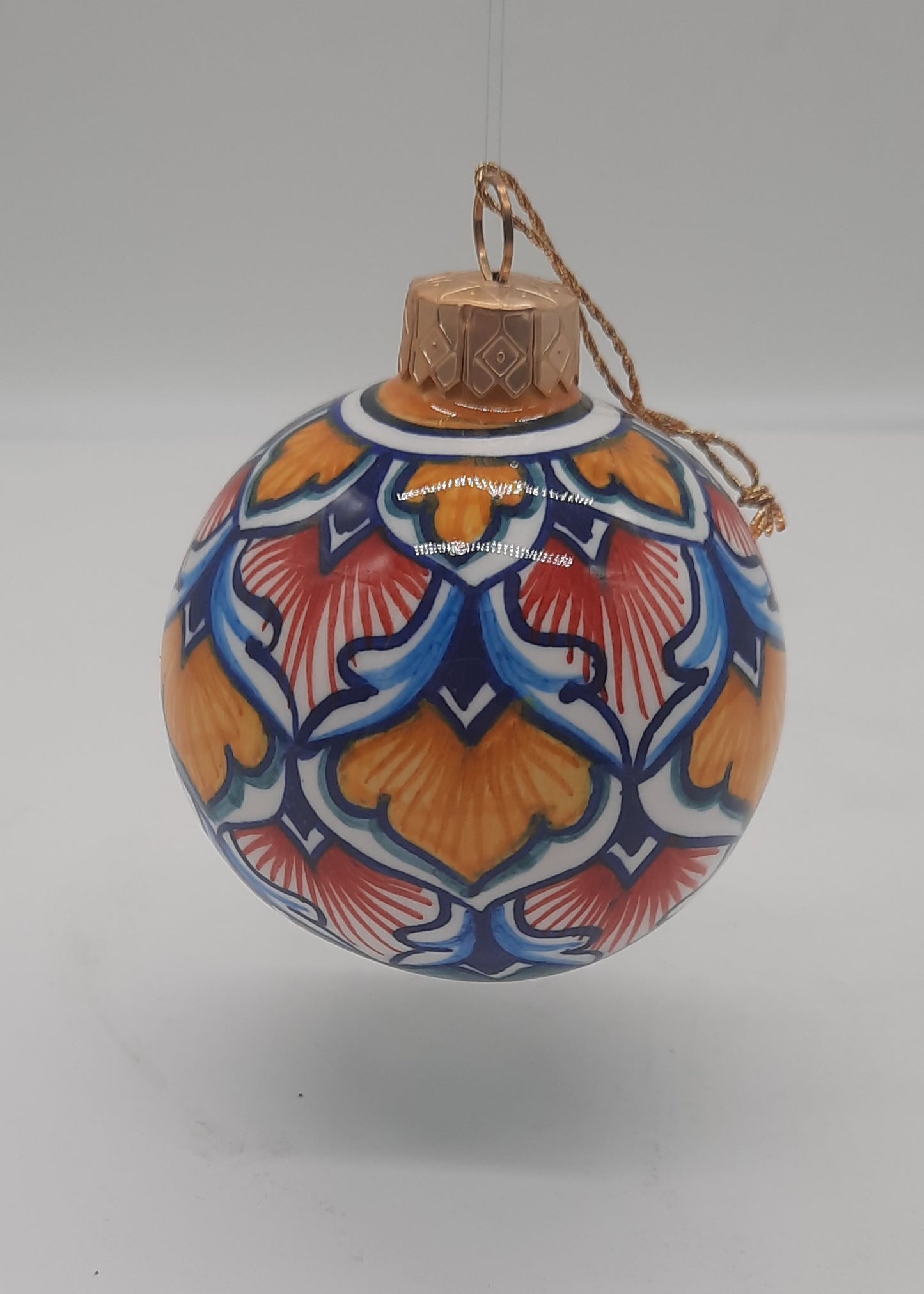 Palla di Natale rotonda cm 6 in ceramica dipinta a mano