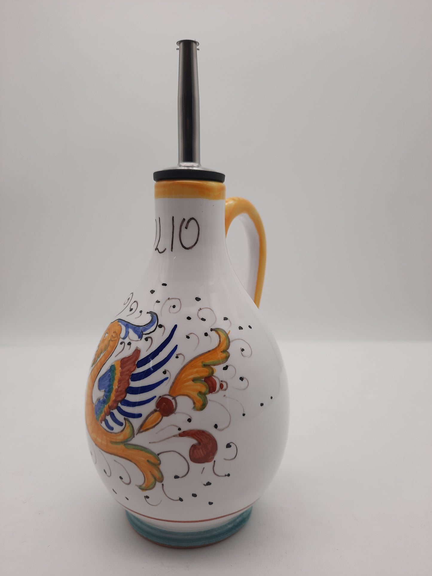 Oliera con manico cm 15 decoro Raffaellesco pratica ma anche bella da lasciare esposta in cucina