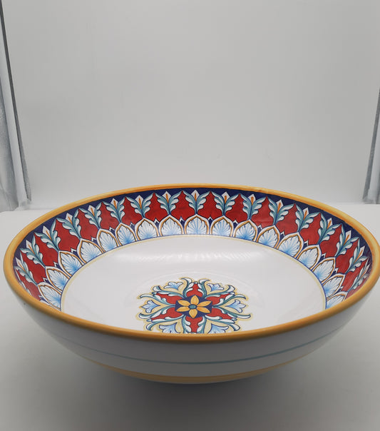 Ciotola cm 30 dipinta a mano con disegni geometrici