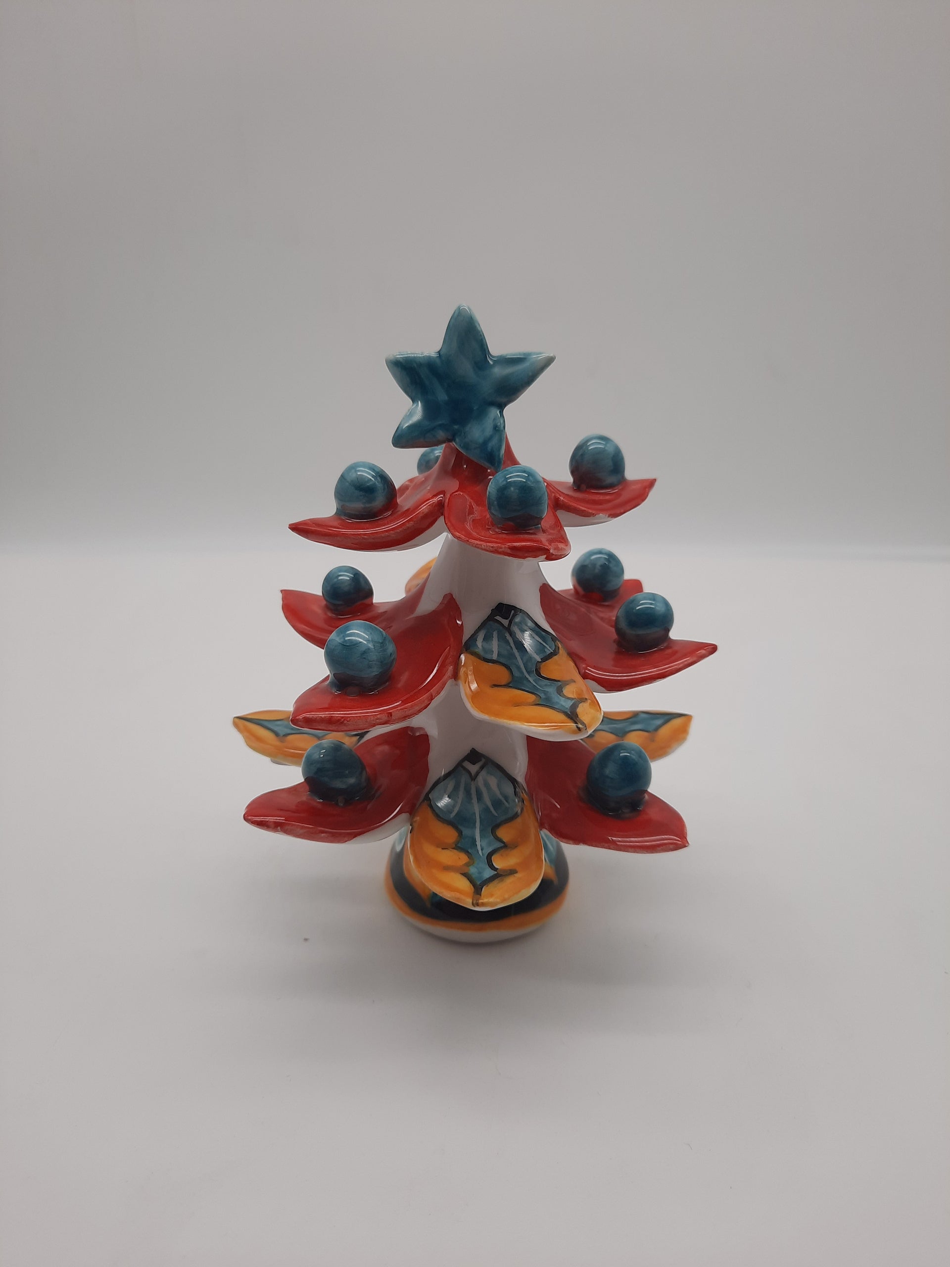 Albero di Natale in ceramica dipinto a mano