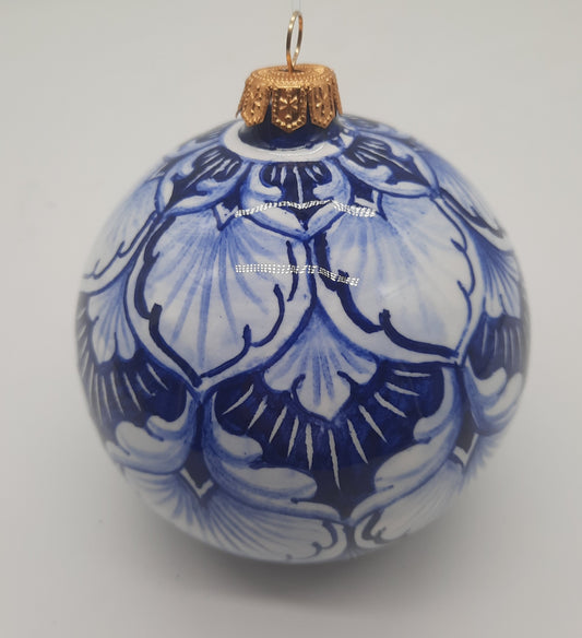 Palla di Natale rotonda cm 8 in ceramica dipinta a mano